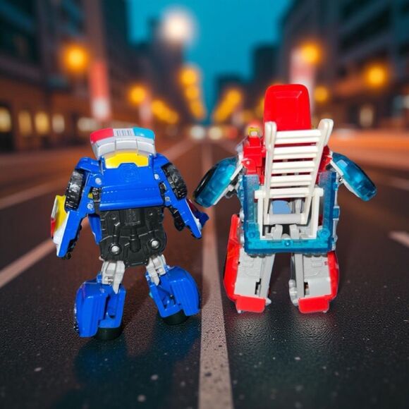 Playskool Heroes Rescue Chase Police Bot Heatwave Fire Bot Transformers - Picture 5 of 6